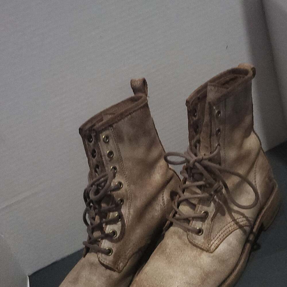 Frye Veronica Suede Distressed Lace-Up Combat Boots Womens 8.5
